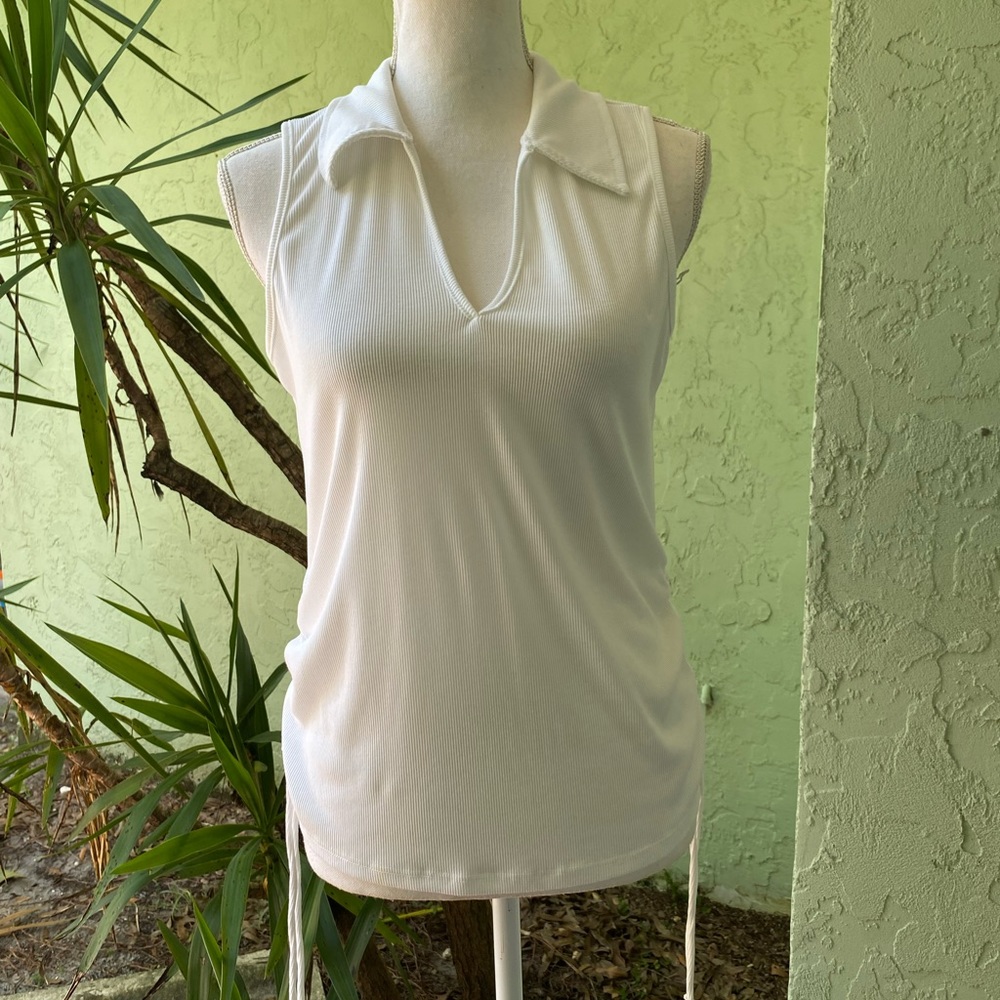 Ivory Cream V Neck Tank